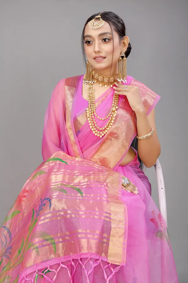 LAVENDER_WOVEN_WORK_ORGANZA_SAREE
